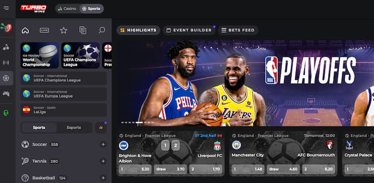 A screenshot of Turbowinz, one of the best Canada bookies